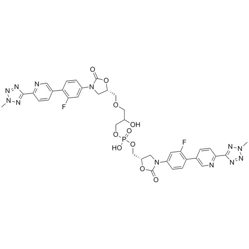 3-(((S)-3-(3-fluoro-4-(6-(2-methyl-2H-tetrazol-5-yl)pyridin-3-yl)phenyl)-2-oxooxazolidin-5-yl)methoxy)-2-hydroxypropyl (((S)-3-(3-fluoro-4-(6-(2-methyl-2H-tetrazol-5-yl)pyridin-3-yl)phenyl)-2-oxooxazolidin-5-yl)methyl) hydrogen phosphate