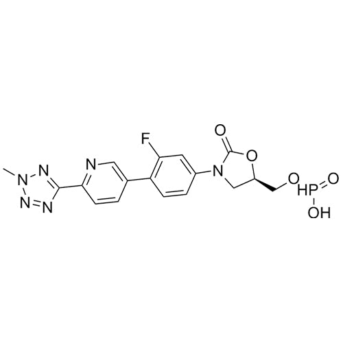 ((R)-3-(3-fluoro-4-(6-(2-methyl-2H-tetrazol-5-yl)pyridin-3-yl)phenyl)-2-oxooxazolidin-5-yl)methyl hydrogen phosphonate