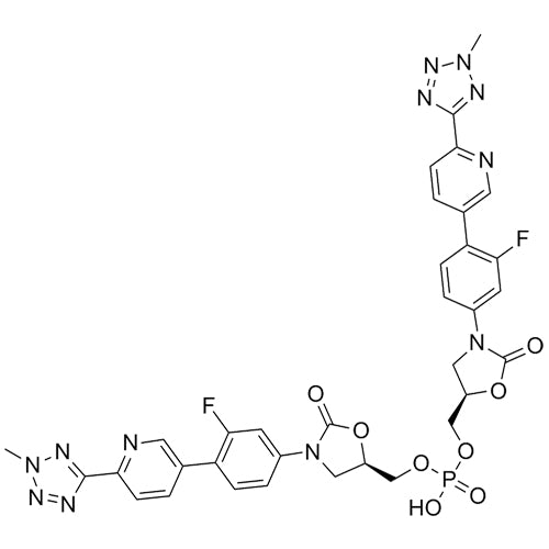 bis(((R)-3-(3-fluoro-4-(6-(2-methyl-2H-tetrazol-5-yl)pyridin-3-yl)phenyl)-2-oxooxazolidin-5-yl)methyl) hydrogen phosphate