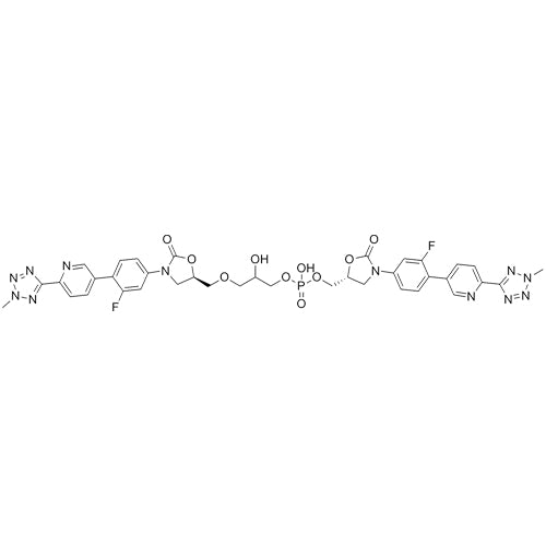 3-(((R)-3-(3-fluoro-4-(6-(2-methyl-2H-tetrazol-5-yl)pyridin-3-yl)phenyl)-2-oxooxazolidin-5-yl)methoxy)-2-hydroxypropyl (((R)-3-(3-fluoro-4-(6-(2-methyl-2H-tetrazol-5-yl)pyridin-3-yl)phenyl)-2-oxooxazolidin-5-yl)methyl) hydrogen phosphate