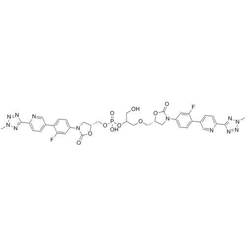 1-(((R)-3-(3-fluoro-4-(6-(2-methyl-2H-tetrazol-5-yl)pyridin-3-yl)phenyl)-2-oxooxazolidin-5-yl)methoxy)-3-hydroxypropan-2-yl (((R)-3-(3-fluoro-4-(6-(2-methyl-2H-tetrazol-5-yl)pyridin-3-yl)phenyl)-2-oxooxazolidin-5-yl)methyl) hydrogen phosphate