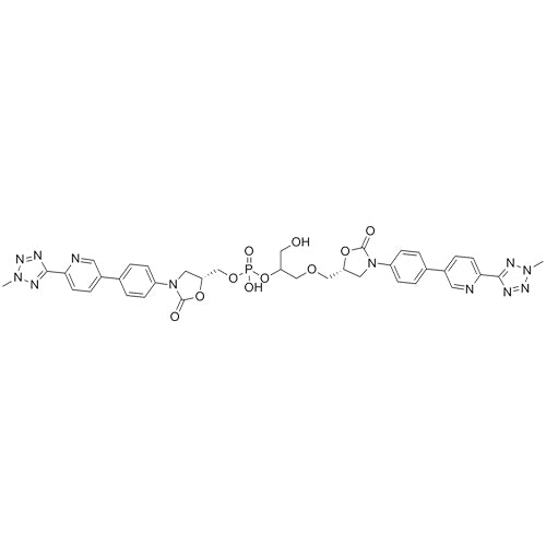 1-hydroxy-3-(((R)-3-(4-(6-(2-methyl-2H-tetrazol-5-yl)pyridin-3-yl)phenyl)-2-oxooxazolidin-5-yl)methoxy)propan-2-yl (((R)-3-(4-(6-(2-methyl-2H-tetrazol-5-yl)pyridin-3-yl)phenyl)-2-oxooxazolidin-5-yl)methyl) hydrogen phosphate