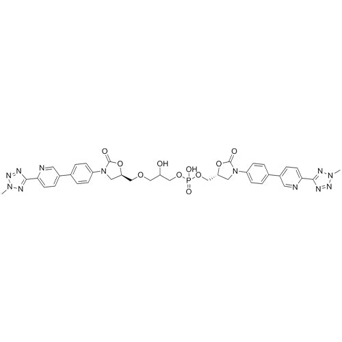 2-hydroxy-3-(((R)-3-(4-(6-(2-methyl-2H-tetrazol-5-yl)pyridin-3-yl)phenyl)-2-oxooxazolidin-5-yl)methoxy)propyl (((R)-3-(4-(6-(2-methyl-2H-tetrazol-5-yl)pyridin-3-yl)phenyl)-2-oxooxazolidin-5-yl)methyl) hydrogen phosphate