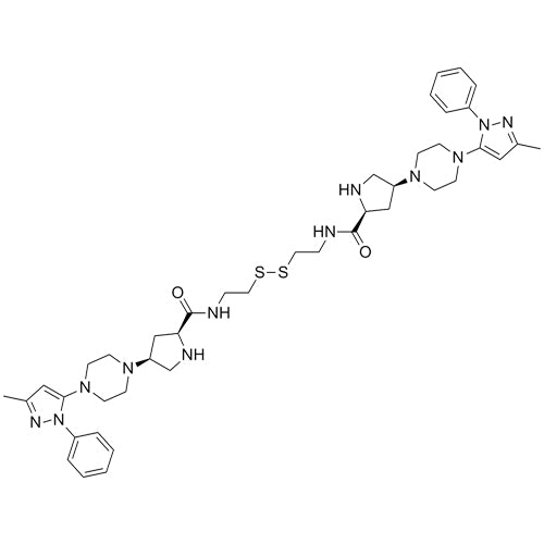 (2S,2'S,4S,4'S)-N,N'-(disulfanediylbis(ethane-2,1-diyl))bis(4-(4-(3-methyl-1-phenyl-1H-pyrazol-5-yl)piperazin-1-yl)pyrrolidine-2-carboxamide)