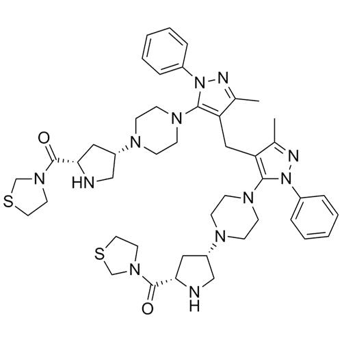 ((2S,2'S,4S,4'S)-4,4'-(4,4'-(4,4'-methylenebis(3-methyl-1-phenyl-1H-pyrazole-5,4-diyl))bis(piperazine-4,1-diyl))bis(pyrrolidine-4,2-diyl))bis(thiazolidin-3-ylmethanone)