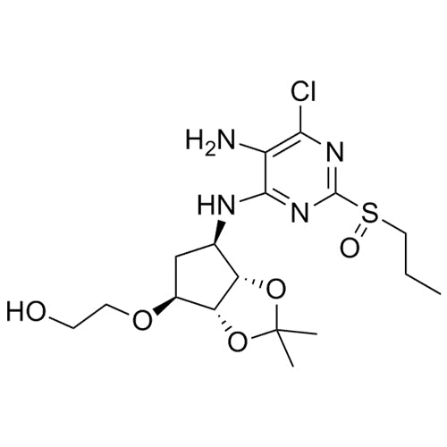 2-(((3aR,4S,6R,6aS)-6-((5-amino-6-chloro-2-(propylsulfinyl)pyrimidin-4-yl)amino)-2,2-dimethyltetrahydro-3aH-cyclopenta[d][1,3]dioxol-4-yl)oxy)ethanol