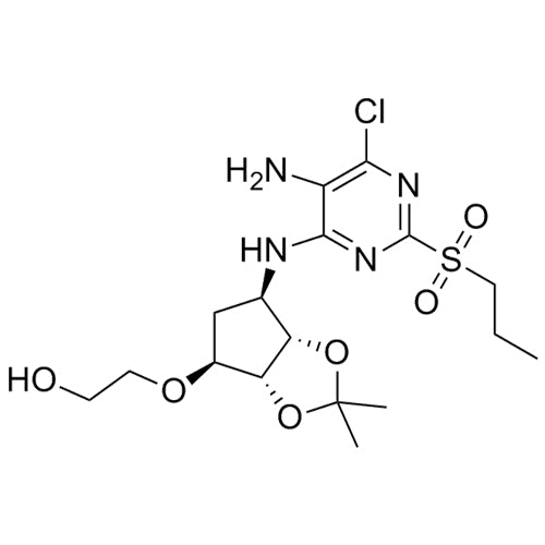 2-(((3aR,4S,6R,6aS)-6-((5-amino-6-chloro-2-(propylsulfonyl)pyrimidin-4-yl)amino)-2,2-dimethyltetrahydro-3aH-cyclopenta[d][1,3]dioxol-4-yl)oxy)ethanol