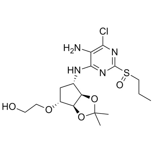 2-(((3aS,4R,6S,6aR)-6-((5-amino-6-chloro-2-(propylsulfinyl)pyrimidin-4-yl)amino)-2,2-dimethyltetrahydro-3aH-cyclopenta[d][1,3]dioxol-4-yl)oxy)ethanol