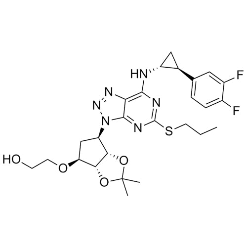 2-(((3aR,4S,6R,6aS)-6-(7-(((1R,2S)-2-(3,4-difluorophenyl)cyclopropyl)amino)-5-(propylthio)-3H-[1,2,3]triazolo[4,5-d]pyrimidin-3-yl)-2,2-dimethyltetrahydro-3aH-cyclopenta[d][1,3]dioxol-4-yl)oxy)ethanol