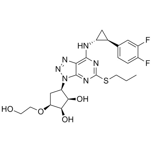 (1R,2R,3R,5S)-3-(7-(((1R,2S)-2-(3,4-difluorophenyl)cyclopropyl)amino)-5-(propylthio)-3H-[1,2,3]triazolo[4,5-d]pyrimidin-3-yl)-5-(2-hydroxyethoxy)cyclopentane-1,2-diol