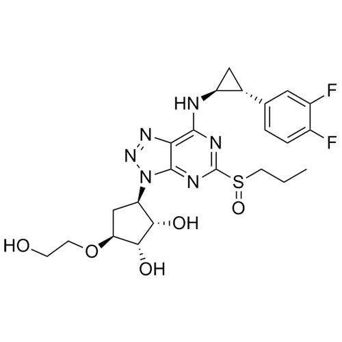 (1S,2S,3R,5S)-3-(7-(((1S,2R)-2-(3,4-difluorophenyl)cyclopropyl)amino)-5-(propylsulfinyl)-3H-[1,2,3]triazolo[4,5-d]pyrimidin-3-yl)-5-(2-hydroxyethoxy)cyclopentane-1,2-diol