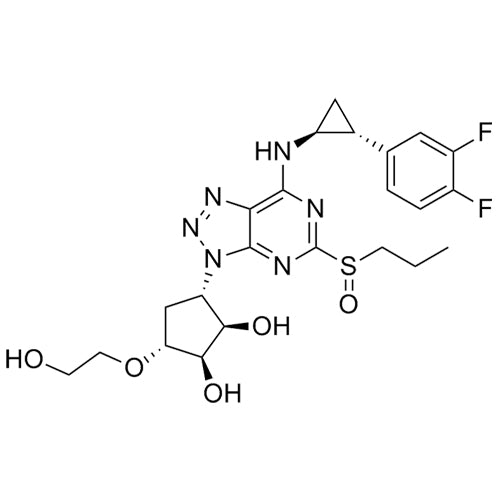 (1R,2R,3S,5R)-3-(7-(((1S,2R)-2-(3,4-difluorophenyl)cyclopropyl)amino)-5-(propylsulfinyl)-3H-[1,2,3]triazolo[4,5-d]pyrimidin-3-yl)-5-(2-hydroxyethoxy)cyclopentane-1,2-diol