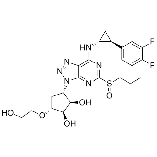 (1R,2R,3S,5R)-3-(7-(((1R,2S)-2-(3,4-difluorophenyl)cyclopropyl)amino)-5-(propylsulfinyl)-3H-[1,2,3]triazolo[4,5-d]pyrimidin-3-yl)-5-(2-hydroxyethoxy)cyclopentane-1,2-diol