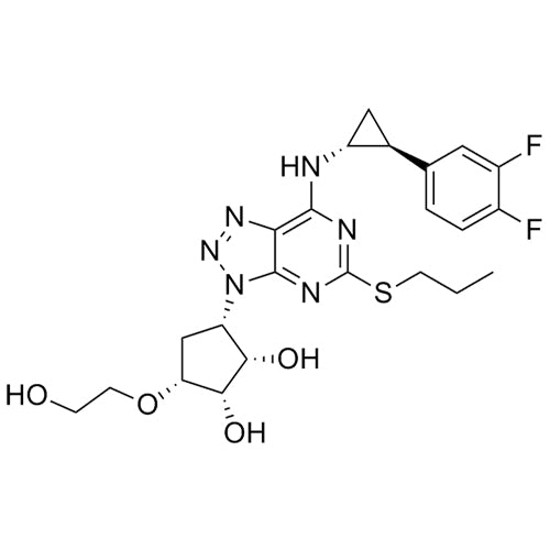 (1S,2S,3S,5R)-3-(7-(((1R,2S)-2-(3,4-difluorophenyl)cyclopropyl)amino)-5-(propylthio)-3H-[1,2,3]triazolo[4,5-d]pyrimidin-3-yl)-5-(2-hydroxyethoxy)cyclopentane-1,2-diol