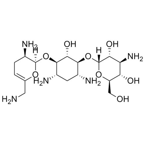 (2S,3R,4S,5S,6R)-4-amino-2-(((1S,2S,3R,4S,6R)-4,6-diamino-3-(((2S,3R)-3-amino-6-(aminomethyl)-3,4-dihydro-2H-pyran-2-yl)oxy)-2-hydroxycyclohexyl)oxy)-6-(hydroxymethyl)tetrahydro-2H-pyran-3,5-diol