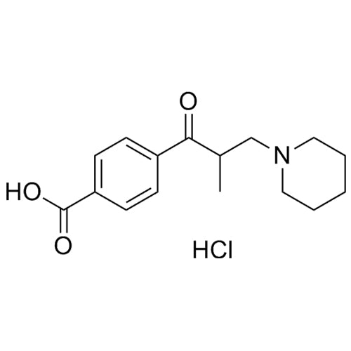 4-(2-methyl-3-(piperidin-1-yl)propanoyl)benzoic acid hydrochloride