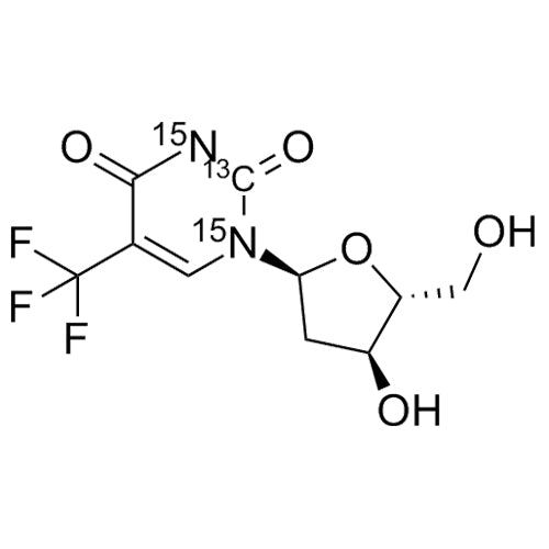 1-((2S,4S,5R)-4-hydroxy-5-(hydroxymethyl)tetrahydrofuran-2-yl)-5-(trifluoromethyl)pyrimidine-2,4(1H,3H)-dione-13C 15N2