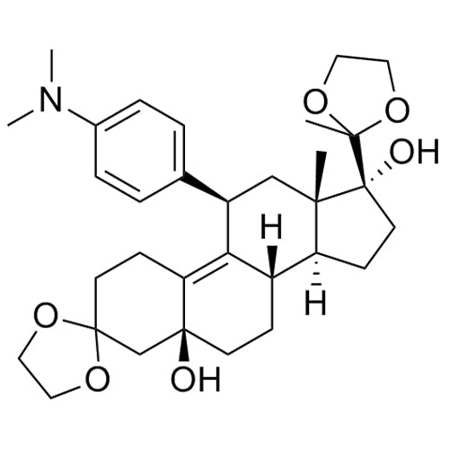 (5S,8S,11R,13S,14S,17R)-11-(4-(dimethylamino)phenyl)-13-methyl-17-(2-methyl-1,3-dioxolan-2-yl)-1,2,4,5,6,7,8,11,12,13,14,15,16,17-tetradecahydrospiro[cyclopenta[a]phenanthrene-3,2'-[1,3]dioxolane]-5,17-diol