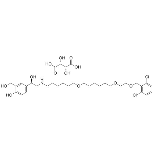 (R)-1-(2,6-dichlorophenyl)-21-(4-hydroxy-3-(hydroxymethyl)phenyl)-2,5,12-trioxa-19-azahenicosan-21-ol (2R,3R)-2,3-dihydroxysuccinate