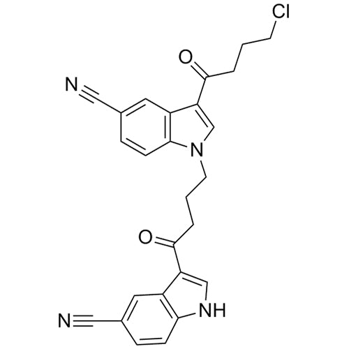 3-(4-chlorobutanoyl)-1-(4-(5-cyano-1H-indol-3-yl)-4-oxobutyl)-1H-indole-5-carbonitrile