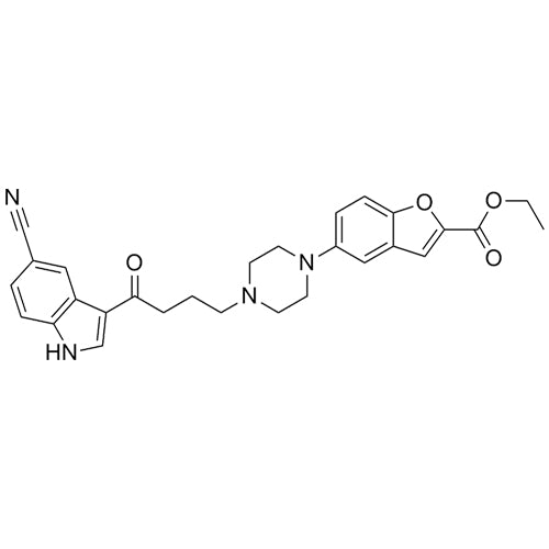 ethyl 5-(4-(4-(5-cyano-1H-indol-3-yl)-4-oxobutyl)piperazin-1-yl)benzofuran-2-carboxylate