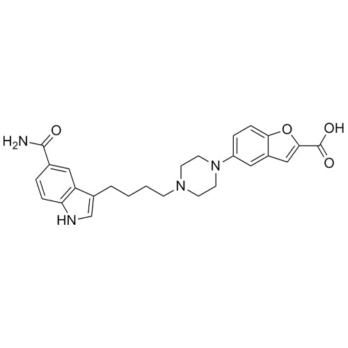 5-(4-(4-(5-carbamoyl-1H-indol-3-yl)butyl)piperazin-1-yl)benzofuran-2-carboxylic acid