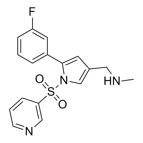 1-(5-(3-fluorophenyl)-1-(pyridin-3-ylsulfonyl)-1H-pyrrol-3-yl)-N-methylmethanamine