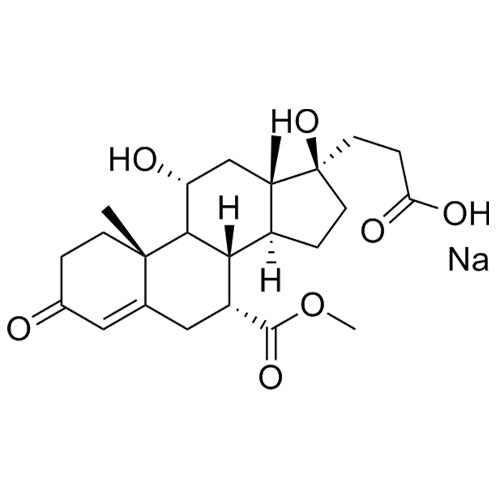 3-((7R,8S,10R,11R,13S,14S,17R)-11,17-dihydroxy-7-(methoxycarbonyl)-10,13-dimethyl-3-oxo-2,3,6,7,8,9,10,11,12,13,14,15,16,17-tetradecahydro-1H-cyclopenta[a]phenanthren-17-yl)propanoic acid, sodium salt